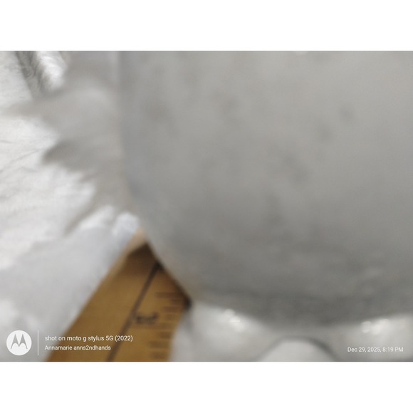 White Winter Owl Figurine with Faux Fur Wings Farmhouse Woodland Decor - Picture 10 of 10